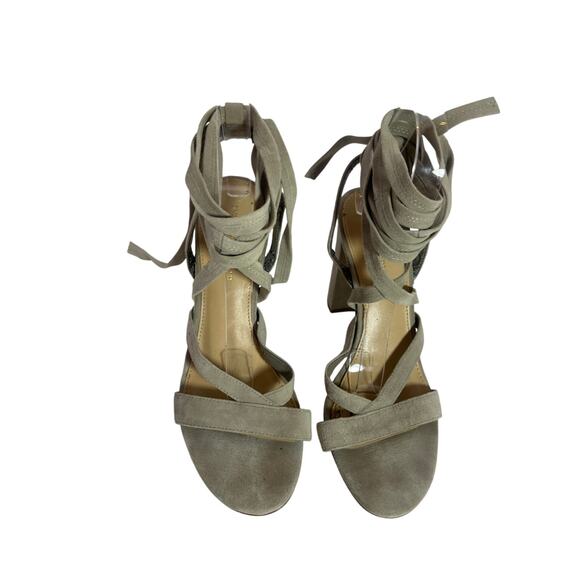 Ivanka Trump Taupe Suede Lace Up Strappy Heel 8 1/2 - Picture 1 of 8